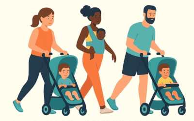 Marche avec poussettes